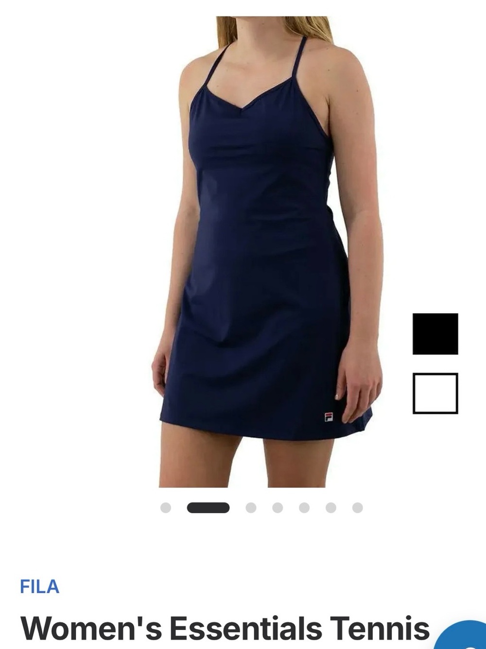 FILA Women's black Tennis Dress with Thin Straps